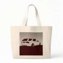 Saab 9-5 Aero rear - Grey on dark background Tote Bag