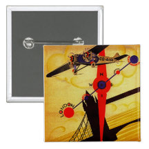 Sabena Art Deco Compass Button