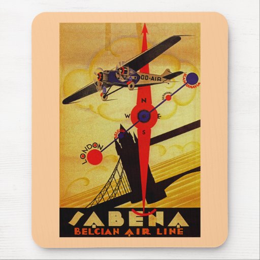 Sabena Art Deco Compass Mousepad