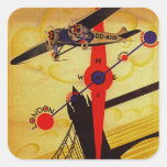 Sabena Art Deco Compass Square Stickers