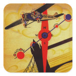 Sabena Art Deco Compass Square Stickers