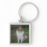 Sable Rough Collie keychains
