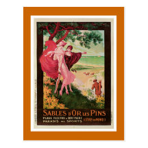 "Sables D'Or Les Pins, France" Vintage Postcard