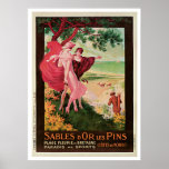 Sables d'Or les Pins Vintage travel Poster
