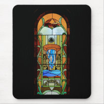 Sacrament of Baptism Stained Glass Art Mouse Pad