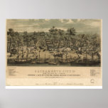 Sacramento California 1850 Panoramic Map