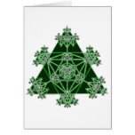Sacred Geometry: Green Triangles: Greeting Cards