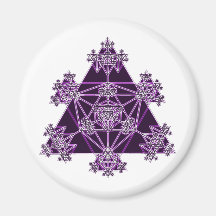 Sacred Geometry: Violet Triangles: Refrigerator Magnet