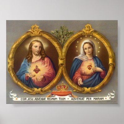 Sacred Harts of Jesus and Mary Print by joedunn47