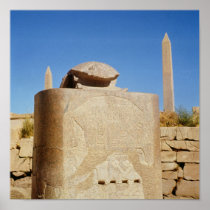 Sacred scarab statue in the Temple of Amun Poster