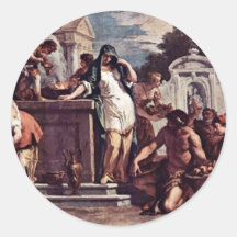 Sacrifice To The Goddess Vesta By Ricci Sebastiano Round Sticker