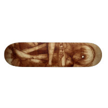 Sad And Silent Boy illustrated Skate Board