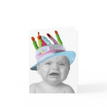 Sad Baby In A Birthday Hat cards
