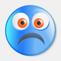 Sad Blue Smilie Fridge Magnets