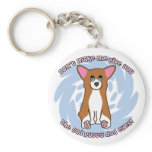 Sad Dog Eyes Pembroke Welsh Corgi Keychain