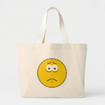 Sad Frowning Smiley Face Canvas Bags