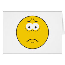 Sad Frowning Smiley Face Card