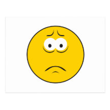 Sad Frowning Smiley Face Post Cards