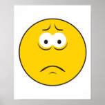 Sad Frowning Smiley Face posters