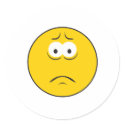Sad Frowning Smiley Face stickers