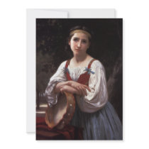Sad girl with the tambourine invite