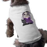 Sad Gothic Girl And Cat In Purple