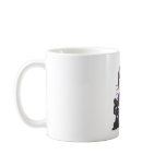 Sad Gothic Girl And Cat In Purple Mug