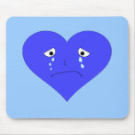 Sad Heart Face mousepads