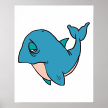sad little whale posters