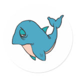 sad little whale sticker