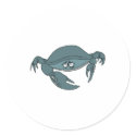 sad lonely little crab stickers