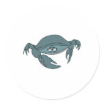 sad lonely little crab stickers