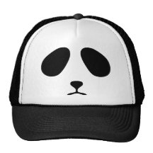 Sad panda face mesh hat