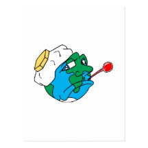 Sad planet postcard