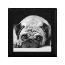 Sad Pug Jewelry Boxes