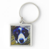 Sad Puppy Dog Eyes Painted Style Key Chain
