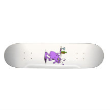 Sad Purple Alien serving Drinks Skate Board Deck