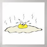 sad silly egg getting fried posters