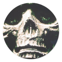 Sad Skull Round Stickers