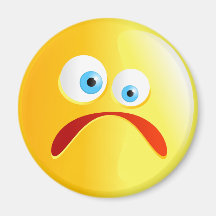 Sad Yellow Smilie Refrigerator Magnets