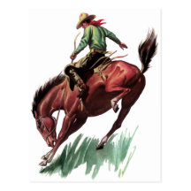 Saddle Bronc Riding Post Card