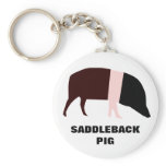 Saddleback Pig Customizable Keychain