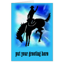 Saddlebronc 102 greeting card