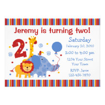 Safari 2nd Birthday Custom Invitation
