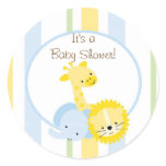 safari animals baby shower  sticker cute fun