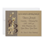 Safari Birthday Invitation in Browns