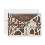 Safari Boy BLU Birthday RSVP Card A1 invitations