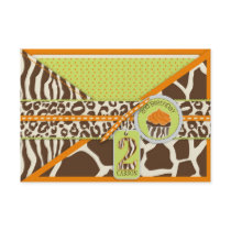 Safari Boy OR Birthday Enclosure Card B2 Personalized Announcement