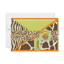 Safari Boy OR Birthday RSVP Card A1 Personalized Invitation