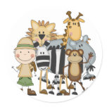 Safari Boy Tshirts and Gifts Round Sticker